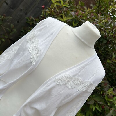 Per Una M&S Ivory Lace Trim Crop Cardigan 3/4 Sleeves Shrug Bolero Wedding UK 12