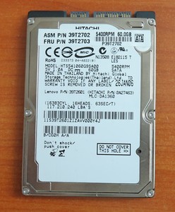 Notebook 60GB Hitachi Travelstar HTS541060G9SA00 SATA