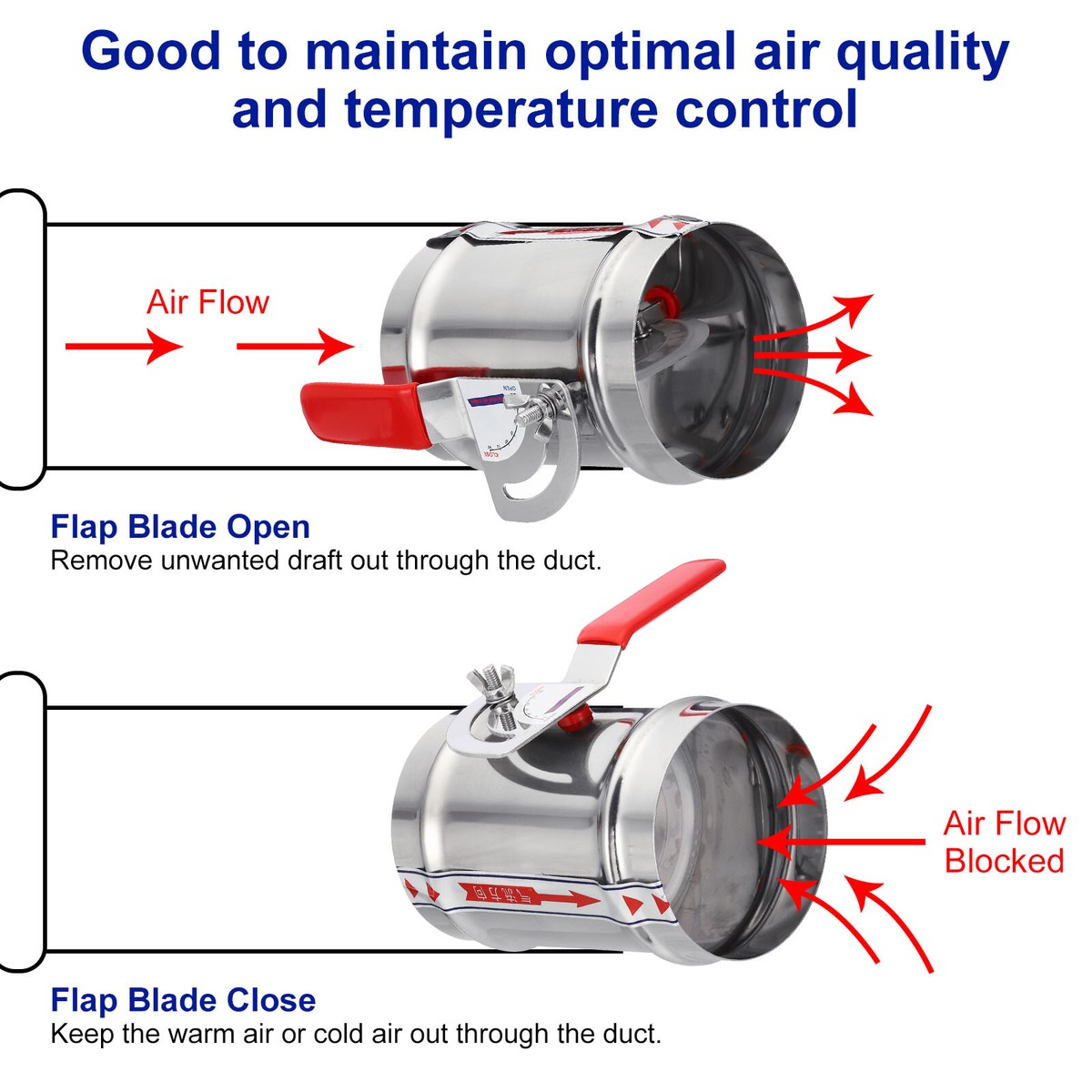 Therwen 6 Inch Manual Backdraft Damper - Galvanized Steel HVAC Duct Damper For Airflow Balancing (2 Pack) - View #2