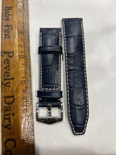 ZRC Dark Blue Watch Strap 22mm - 20mm  Unworn Clean With Contrast Stitching