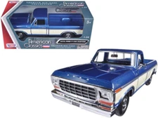 1979 Ford F-150 Pickup Truck 1/24 Diecast Model Blue Motormax Collectible