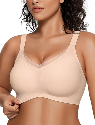 OEAK Mujer Sujetadores Inalámbricos V Malla Cómodo Bralette Apoyo Camiseta Sujetador N...