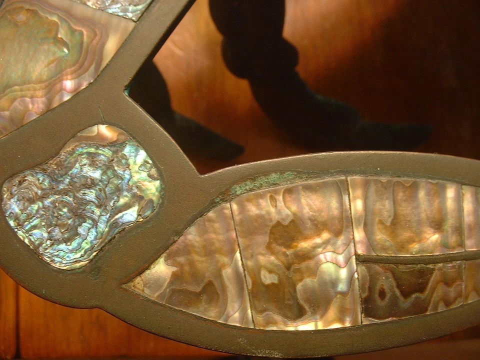 Fantástico RARO Artes y Manualidades Cuenco Mexicano en Forma de Cangrejo por E Cabello CA México Foto 4 de 4