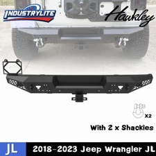 Hawkley Fit for 2018-2025 Jeep WRANGLER JL Rear Bumper Guard w/2*D-Ring Shackles