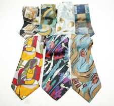 Set Of Seven Neck Ties By Stefano Milano. 100 Silk. Hand Made In Italy. Unworn.