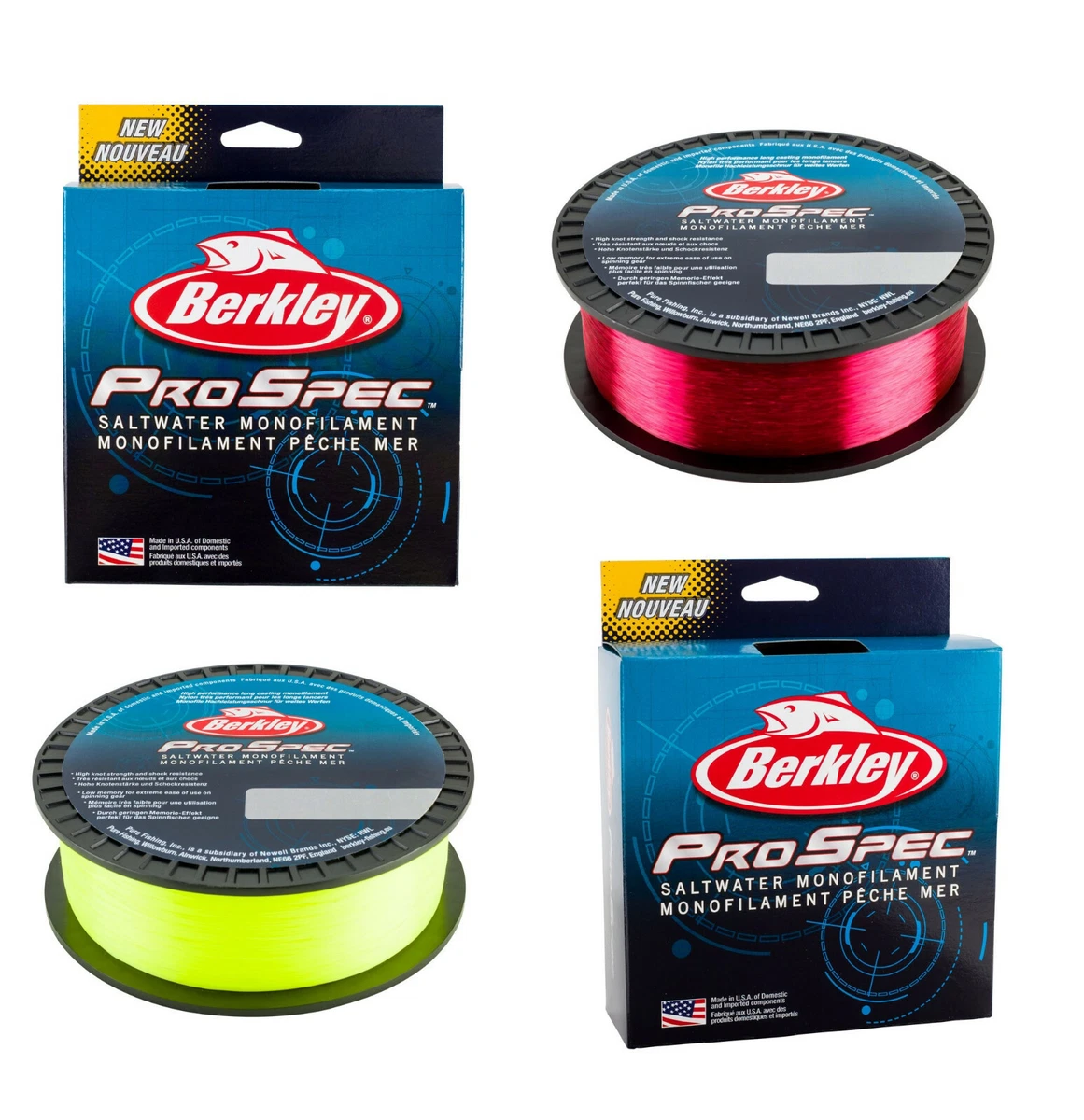 Berkley Pro Spec 300m Saltwater Mono Monofilament Red Yellow Sea Fishing  Line