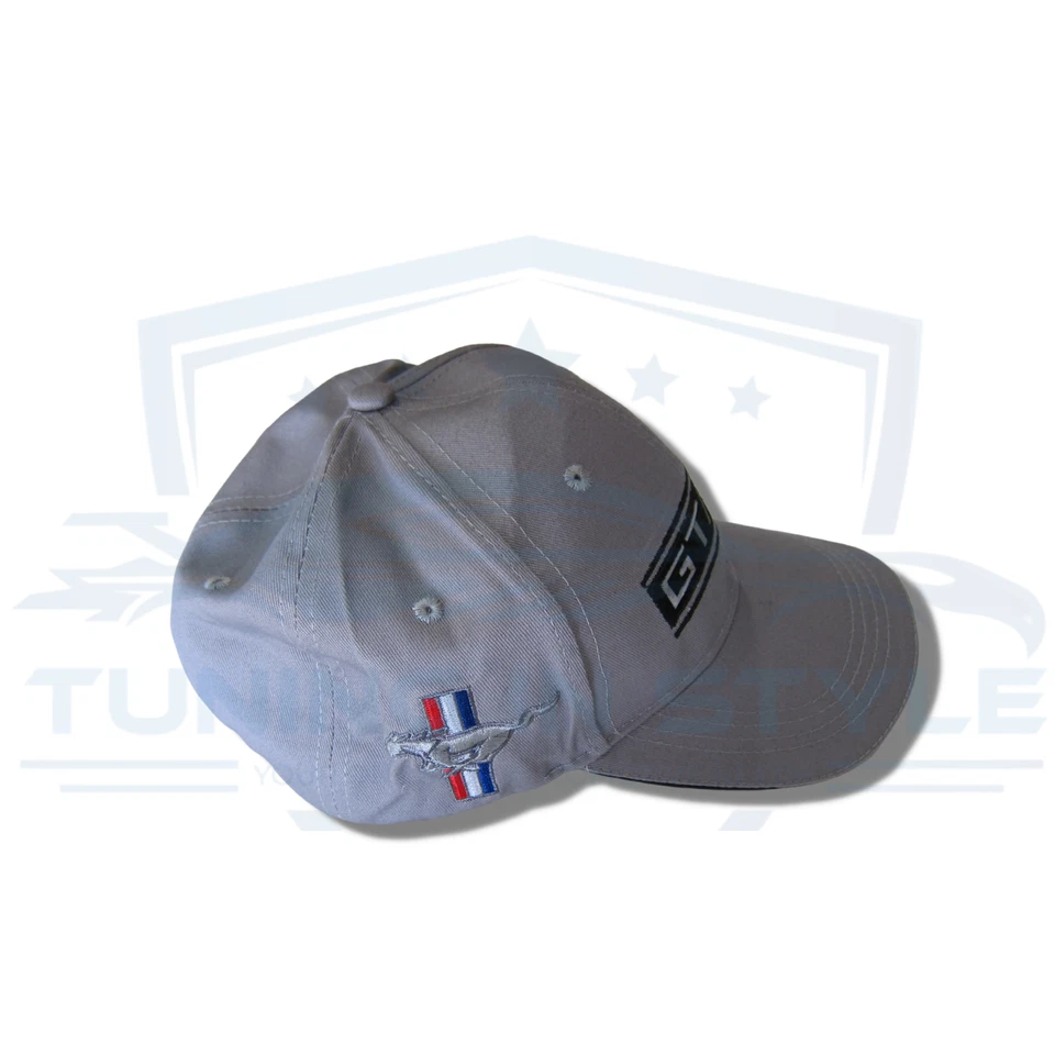 Ford Mustang GT/CS Tri Bar Embroidered Logo Baseball Cap Grey Official Licensed - Изображение 4 из 4