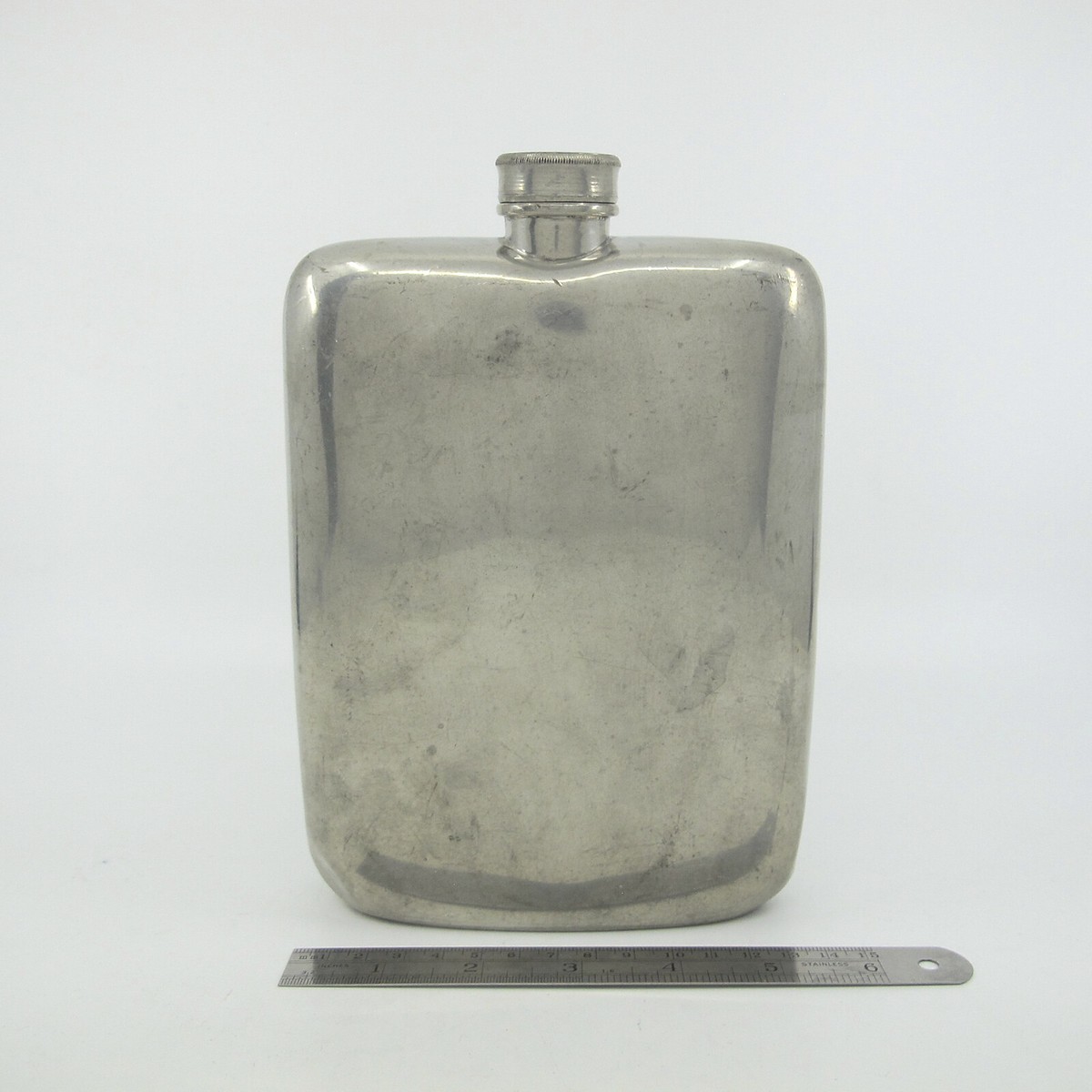 JAMES DIXON & SONS Sheffield Pewter Flask HUGE 24oz 49L Whole