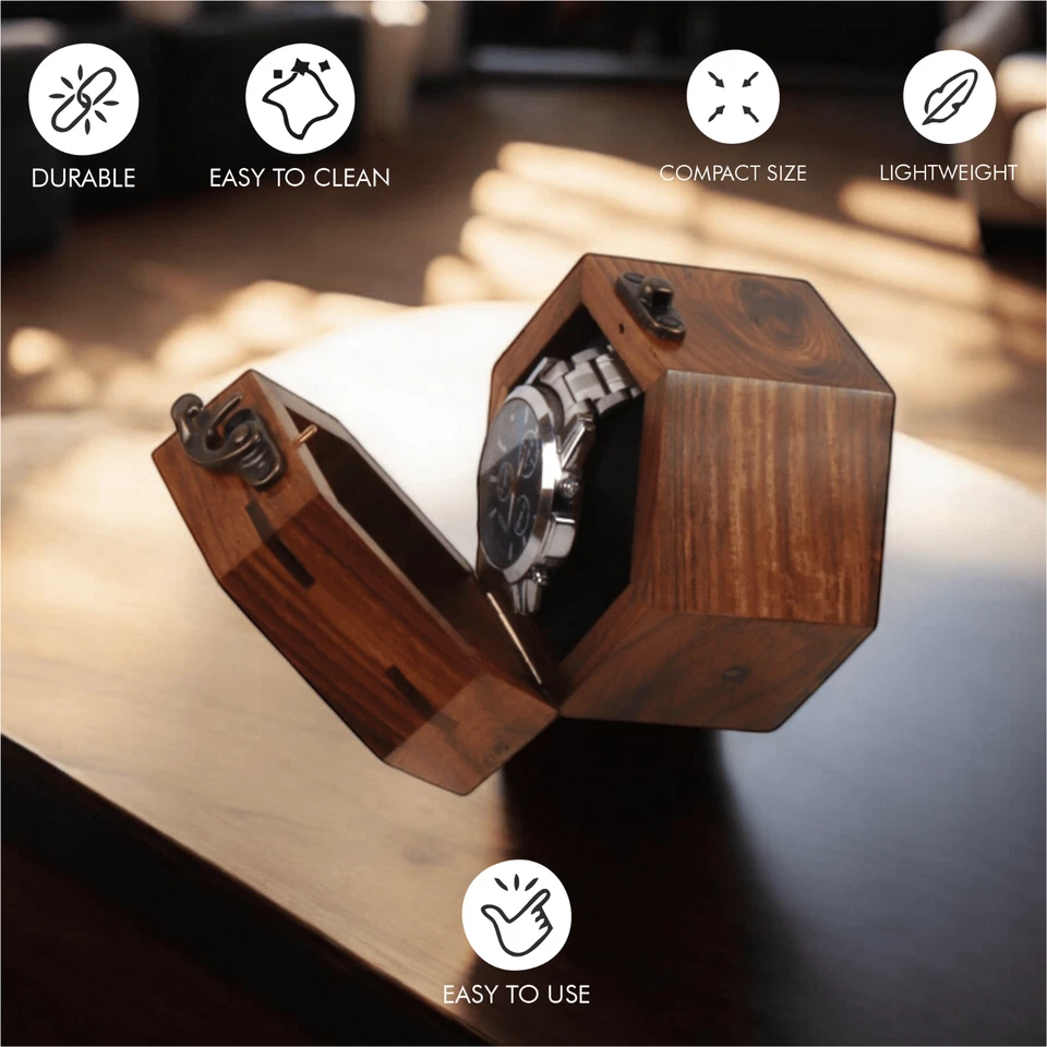 ROSEWOOD WATCHES BOX LALENTINE GIFT BOX FOR MENS AND WOMENS WOOD WATCH BOX - Image 4 of 4