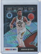 2019-20 Hoops Premium Stock #9 Donovan Mitchell Lights Camera Action Holo