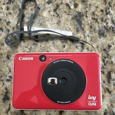 Canon Ivy CLIQ CV-123 Instant Camera Printer Ladybug Red For Parts/NOT Working