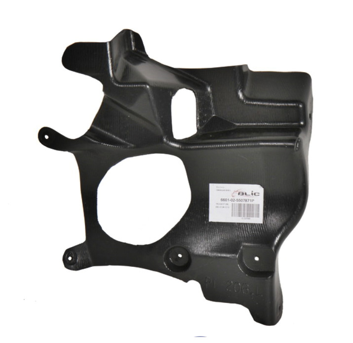 Protection sous moteur gauche en ABS noir pour Peugeot 206 et 206 plus de 1998 à 2012