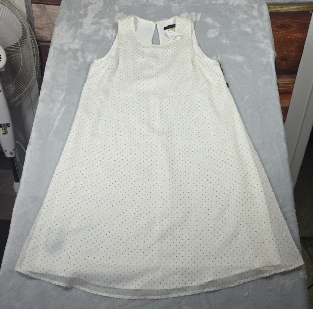 New Tommy Hilfiger Gold Polka Dot A-Line Dress Sz 4 NWT Sleeveless Lined 0644P