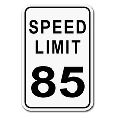 Speed Limit 85 - 8" x 12" Aluminum Sign - Street Sign, Road Sign, Transportation