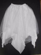 NWOT Double layer pointed hem white skirt chiffon crepe child Praise