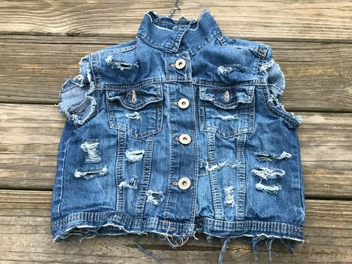 Mudd Kids Girl Vest Blue Denim Sleeve 