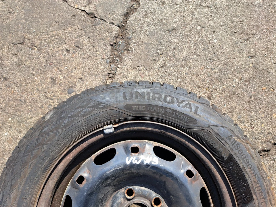 2x VW Polo 9N Felgen mit Uniroayal Allwetterreifen 165/60R14 ET43 KBA43736 - Bild 2 von 4