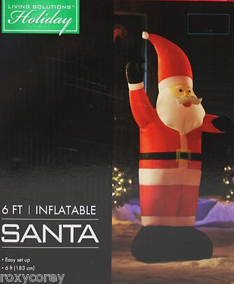 Christmas Holiday 6 ft Lighted Santa Waving Airblown Inflatable NIB | eBay