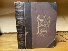 1874 A Library Of Poetry And Song - Bates College Maine Inscribed Gift Book