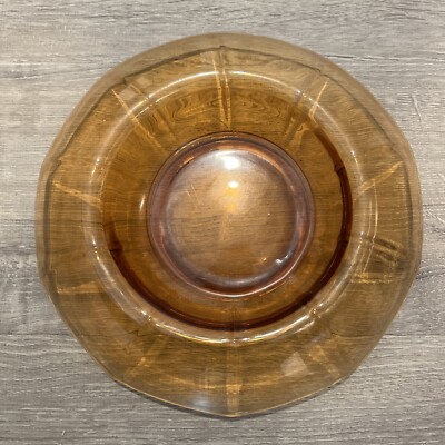 Vintage Amber Console Bowl Depression Glass Rolled Edge | eBay