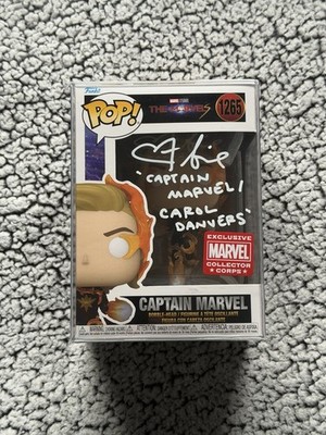 Funko Pop! Captain Marvel #1265 - signiert von Brie Larson - mit CNx2