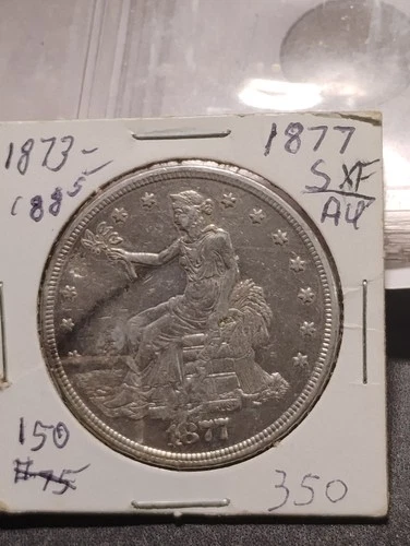 1877 S Xf/Au Trade Dollar