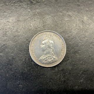 pièce argent 6 Pence Victoria 1887