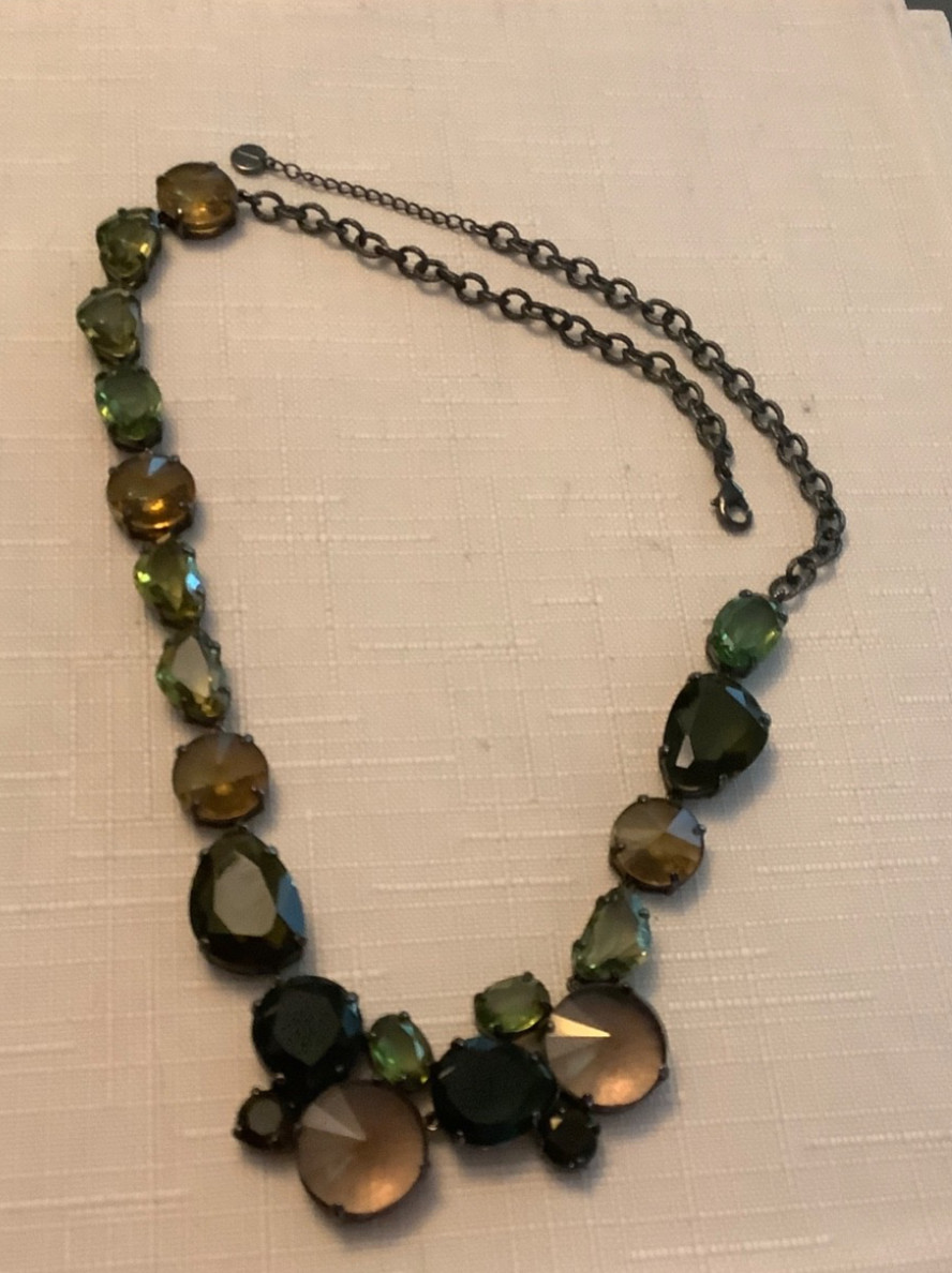 Talbots 26”  Crystal  Multi Shade  Statement Gold… - image 6