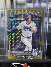 2025 1st Bowman Chrome Nolan Sailors Gold Geo /50 Prospect Refractor Royals