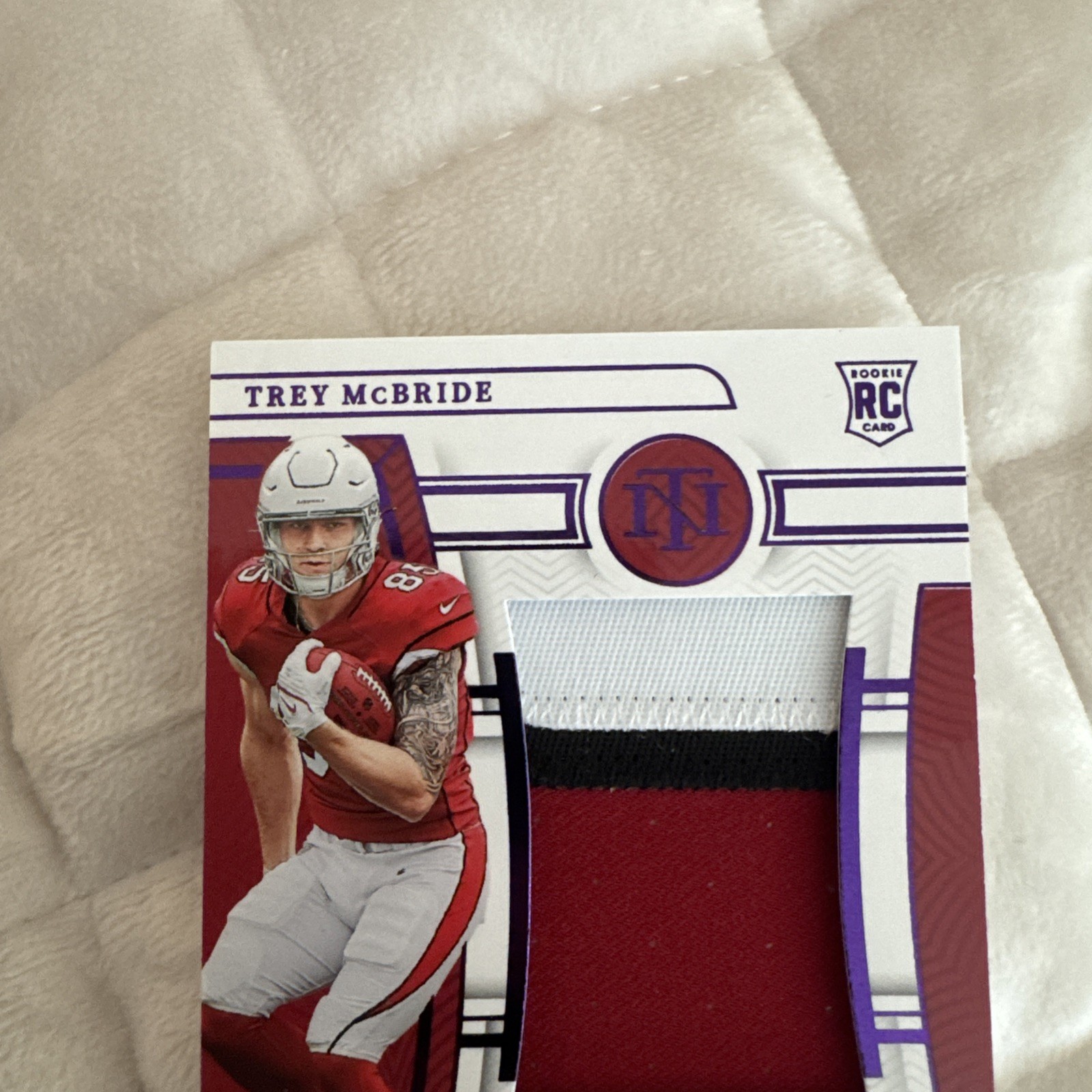 2022 Panini National Treasures Trey McBride 3 Color Patch Rookie Auto #/49 view 3