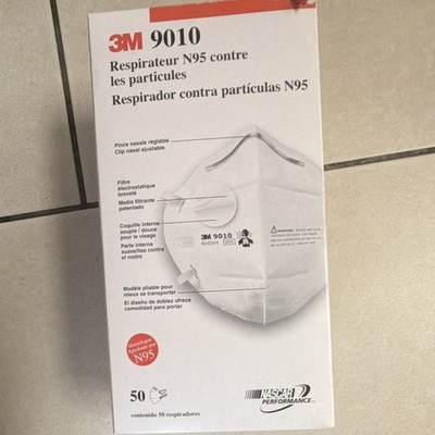 3M 9010 N95 Particulate Respirator Disposable Mask 50 Pack One Size