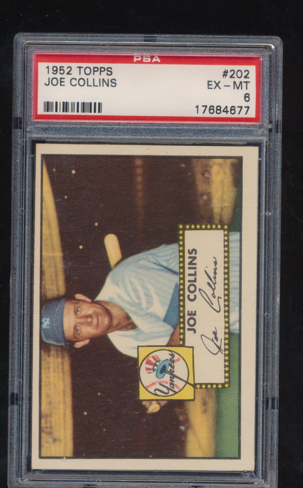PSA 6  1952 Topps Baseball  Joe Collins  # 202  Yankees