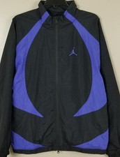 JORDAN WINDBREAKER TRACK JACKET BLACK CONCORD GRAPE DX9367-010 SIZE MEDIUM