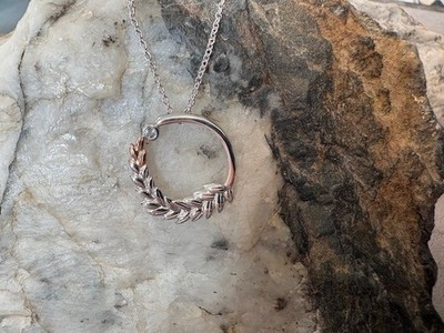 Clogau walisischer Silber & 9 kt Rotgold Lilibet Topas Anhänger Sterling 925 Wales