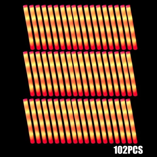 102 PIEZAS Varitas de Espuma LED Iluminadas Rally Brillo Intermitente Fiesta Rave Varitas LED - Imagen 5 de 12