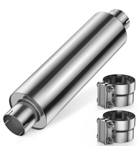 5" Inlet 5" Outlet Straight Through Diesel Muffler 30" Stainless Steel Exhaust