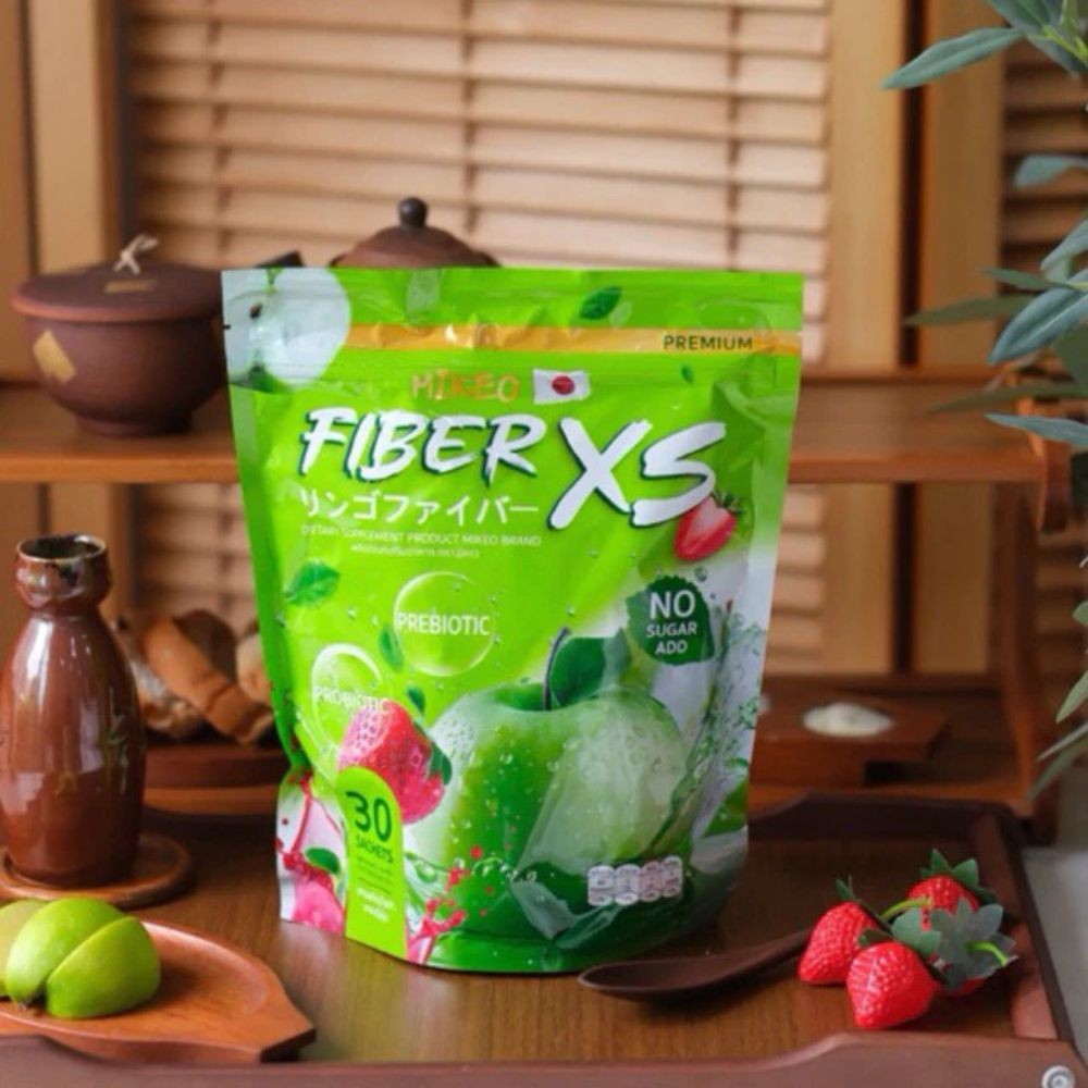 MIKEO Fiber XS Green Apple Prebiotic Probiotic Detox Drink 30