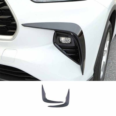 For Toyota Highlander 2020-2023 Bright Black Strip Trim Front Fog Lamp Light 2x