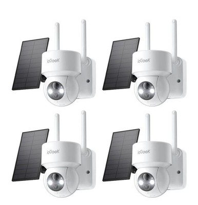 ieGeek Security Cameras Wireless Outdoor 4 Pack, 2K WiFi 360 PTZ Battery Powered