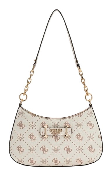 Guess Carrie Logo Top Zip Shoulder Bag Schultertasche Tasche Vanilla Logo Neu-image