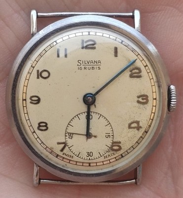 Vintage men's Silvana hand-winding watch ETA 900 30 mm