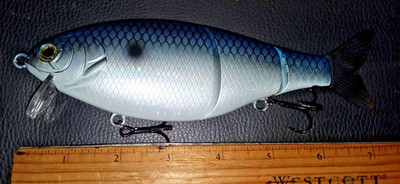 #BS 7in 2.3oz BLUE SHAD COLOR FLOATING MULTI-JOINTED WAKE Bait By Pyro Catus NEW