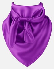 Purple Satin Wild Rag 35x35 Western Cowboy Cowgirl Rodeo Scarf Bandana