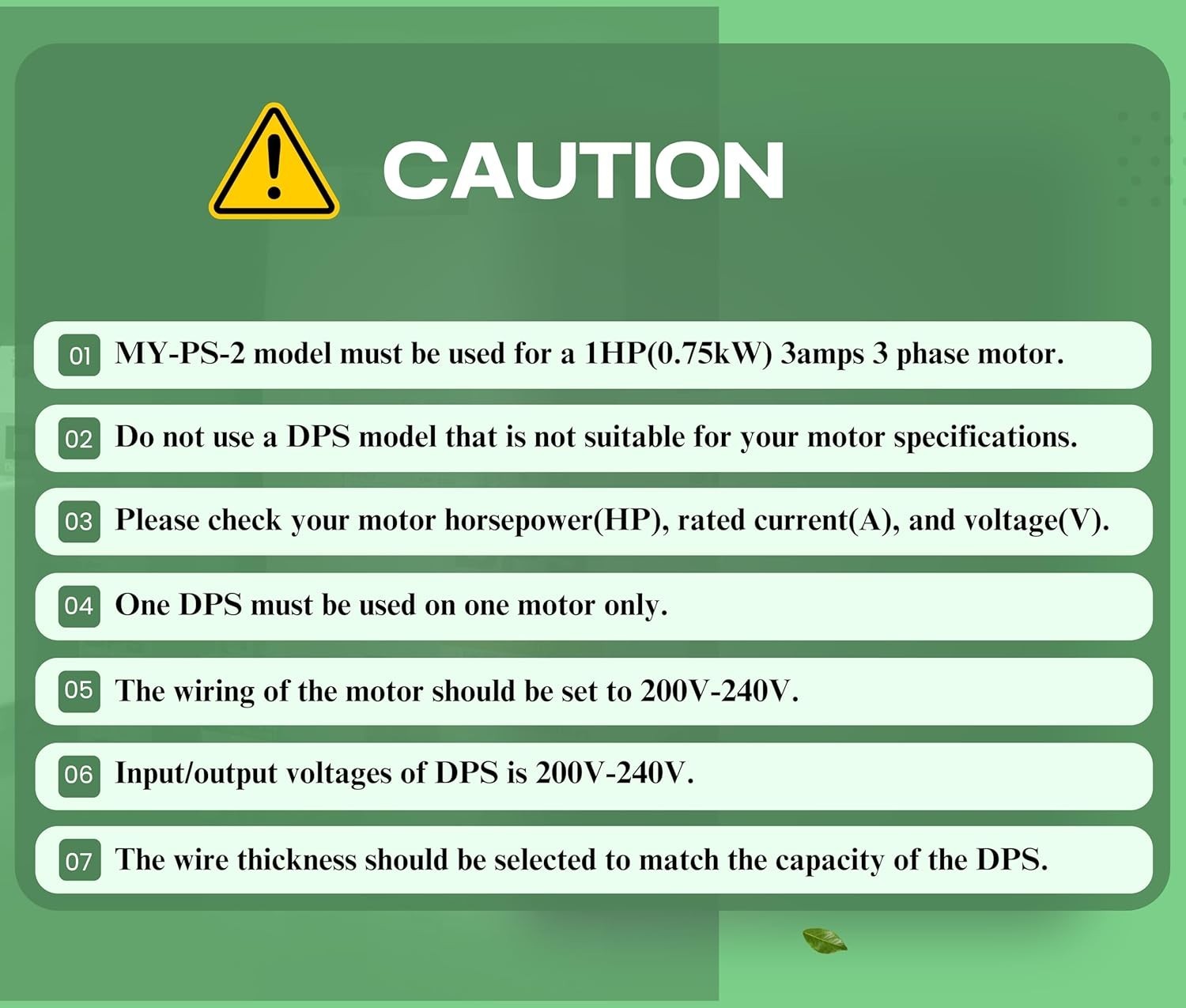 Single to 3 Phase Converter, Use 1HP(0.75kW) 3A Motor 200V-240V Only, MY-PS-2