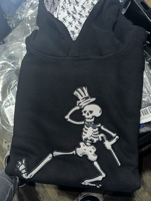 Grateful Deal Pull Over Hoodie With Skeleton Size Medium