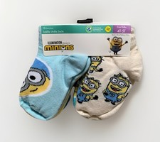 NEW Minions Multicolor Print  Solid Toddler Ankle Socks 10ct Size 4T-5T