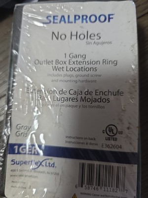 Lot of 11 Sealproof 1-Gang Outlet Box Extension Rings Wet Location Gray NEW