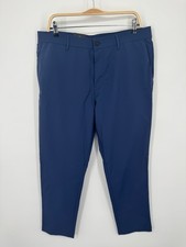 NWT Banana Republic Flat Front Pant Men's 36x30 Blue Stretch Slim Fit Pockets
