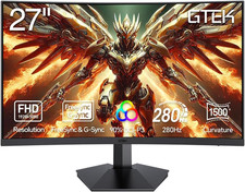 27 Inch Curved Gaming Monitor 280Hz/240Hz FHD 1080P, 1500R Curved VA Display, 1M