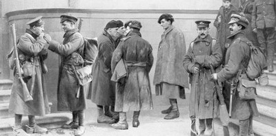 British soldiers after the arrival from France for their Christmas- Old Photo
